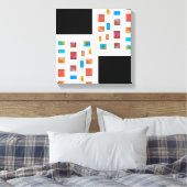 kleurrijk omhuld canvas moderne abstracte kunst afdruk (Insitu (Slaapkamer))