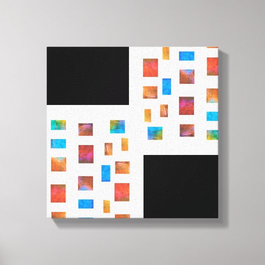 kleurrijk omhuld canvas moderne abstracte kunst afdruk (Voorkant)