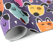 Kleurrijk omslagpapier voor honden cadeaupapier (Rol Hoek)