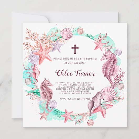 Kleurrijk onder het Zee Baptisme Kaart (Voorkant)