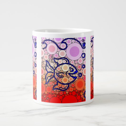 Kleurrijk onder het Zee Bubble Viszwemmozaïek Grote Koffiekop (Voorkant)