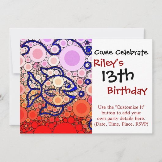 Kleurrijk onder het Zee Bubble Viszwemmozaïek Kaart (Voorkant)