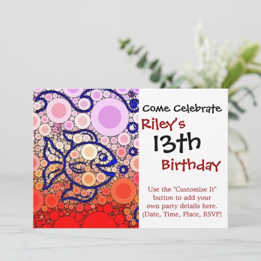 Kleurrijk onder het Zee Bubble Viszwemmozaïek Kaart (Staand voorkant)