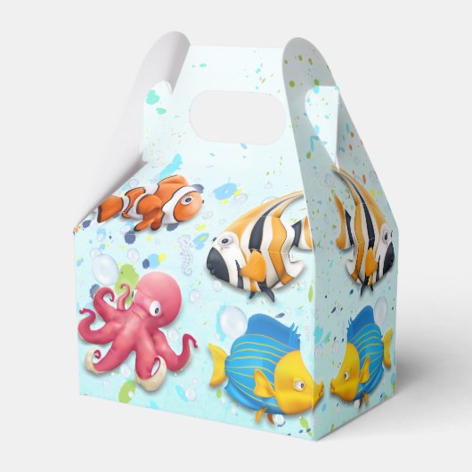 Kleurrijk Onder het Zee Kinderen Verjaardag Bedankdoosjes (Achterkant)