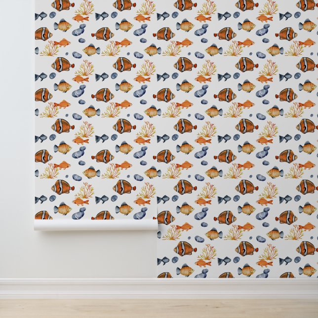 Kleurrijk Onder het Zee Vissen Behang (Applicatie)