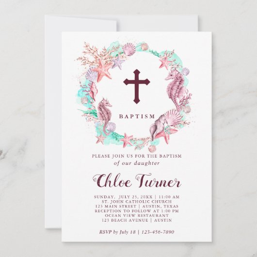 Kleurrijk onder het Zee Wreatinemaptisme Kaart (Voorkant)