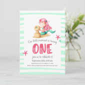 Kleurrijk Onder het Zee Zeemeermin Meisje Eerste V Kaart (Staand voorkant)