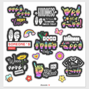 Kleurrijk Ondertekend – ASL-bevestigingsstickers Sticker