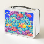 Kleurrijk onderwater koraalrif naadloos patroon (Achterkant)