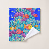 Kleurrijk onderwater koraalrif naadloos patroon bad handdoek (Wasdoekje)