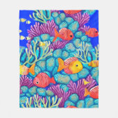 Kleurrijk onderwater koraalrif naadloos patroon fleece deken (Voorkant)