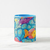 Kleurrijk onderwater koraalrif naadloos patroon mok (Midden)