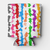 Kleurrijk Onregelmatig Abstract Ontwerp Wit Blikjeskoeler (Voorkant)