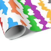 Kleurrijk Onregelmatig Abstract Ontwerp Wit Cadeaupapier (Rol Hoek)