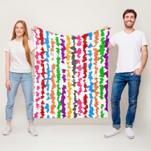 Kleurrijk Onregelmatig Abstract Ontwerp Wit Fleece Deken