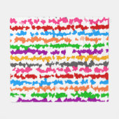 Kleurrijk Onregelmatig Abstract Ontwerp Wit Fleece Deken (Voorkant (Horizontaal))