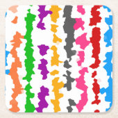 Kleurrijk Onregelmatig Abstract Ontwerp Wit Kartonnen Onderzetters (Voorkant)