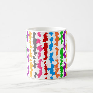 Kleurrijk Onregelmatig Abstract Ontwerp Wit Koffiemok