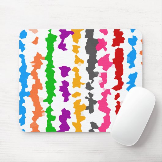 Kleurrijk Onregelmatig Abstract Ontwerp Wit Muismat (Met muis)