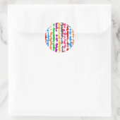 Kleurrijk Onregelmatig Abstract Ontwerp Wit Ronde Sticker (Tas)