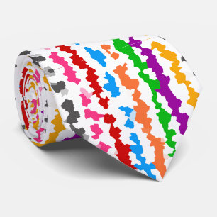 Kleurrijk Onregelmatig Abstract Ontwerp Wit Stropdas
