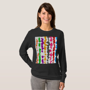Kleurrijk Onregelmatig Abstract Ontwerp Wit T-shirt