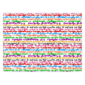 Kleurrijk Onregelmatig Abstract Ontwerp Wit Tafelkleed (Voorkant (Horizontaal))