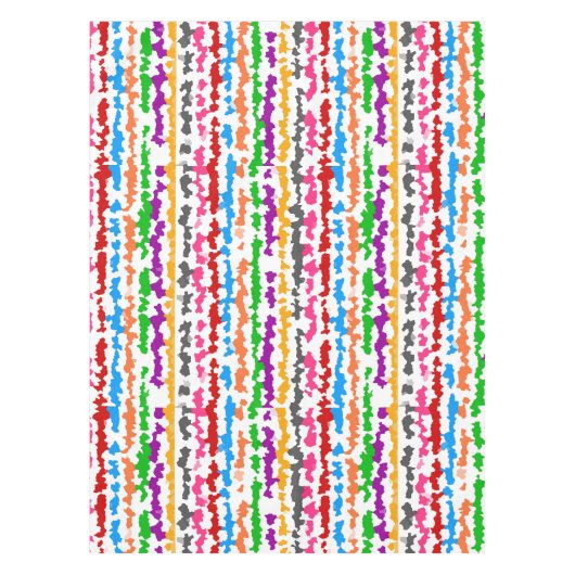 Kleurrijk Onregelmatig Abstract Ontwerp Wit Tafelkleed (Voorkant)