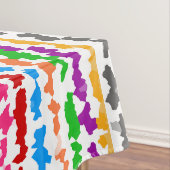 Kleurrijk Onregelmatig Abstract Ontwerp Wit Tafelkleed (Voorbeeld)