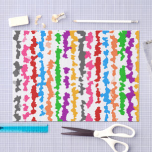 Kleurrijk Onregelmatig Abstract Ontwerp Wit Tissuepapier