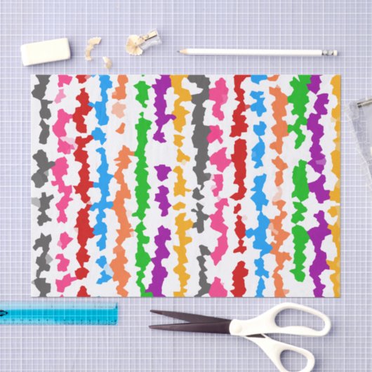 Kleurrijk Onregelmatig Abstract Ontwerp Wit Tissuepapier (Craft)