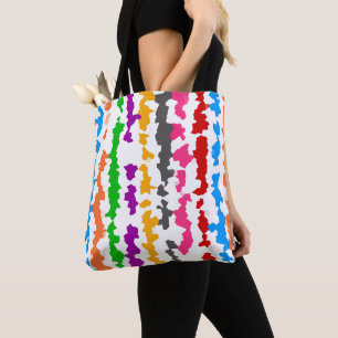 Kleurrijk Onregelmatig Abstract Ontwerp Wit Tote Bag