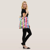 Kleurrijk Onregelmatig Abstract Ontwerp Wit Tote Bag (Op model)