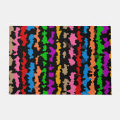 Kleurrijk Onregelmatig Abstract Ontwerp Zwart Deurmat (Voorkant)
