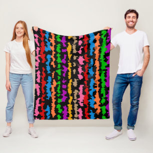 Kleurrijk onregelmatig abstract ontwerp Zwart  Fleece Deken