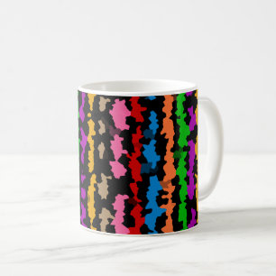 Kleurrijk onregelmatig abstract ontwerp zwart  koffiemok
