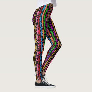 Kleurrijk onregelmatig abstract ontwerp zwart  leggings