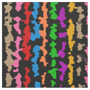 Kleurrijk Onregelmatig Abstract Ontwerp Zwart Stof