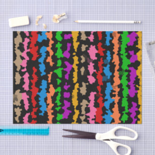 Kleurrijk Onregelmatig Abstract Ontwerp Zwart Tissuepapier