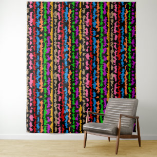 Kleurrijk onregelmatig abstract ontwerp zwart  wandkleed