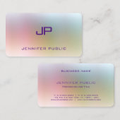 Kleurrijk ontwerp Elegant Monogram Minimalistisch Visitekaartje (Voorkant / Achterkant)