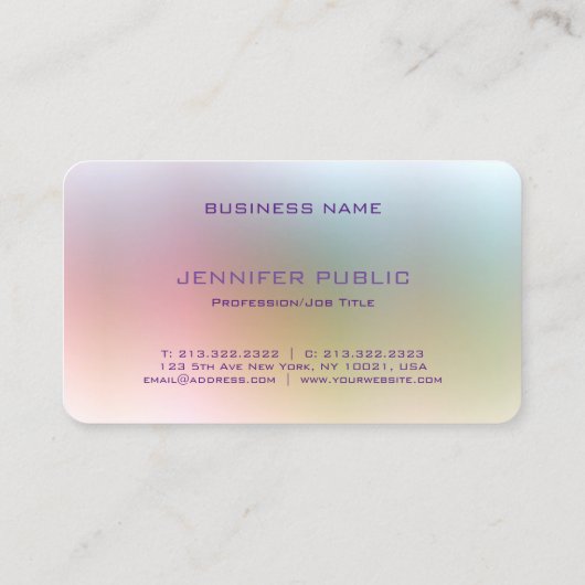 Kleurrijk ontwerp Elegant Monogram Minimalistisch Visitekaartje (Achterkant)