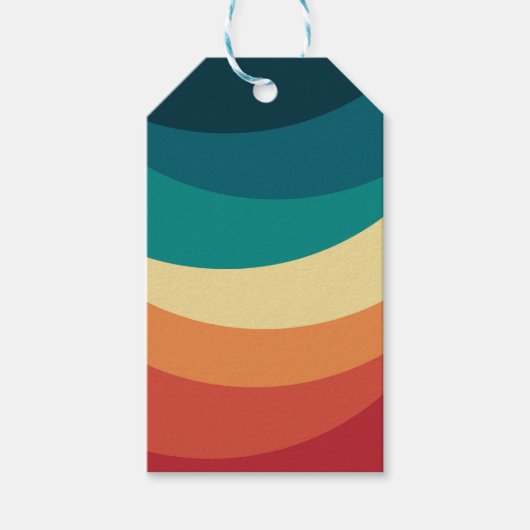 Kleurrijk ontwerp met retro-stijl cadeaulabel (Voorkant)