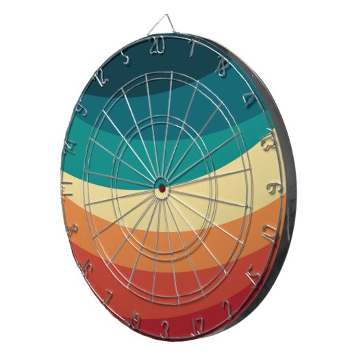 Kleurrijk ontwerp met retro-stijl dartbord (Voorkant Rechts)