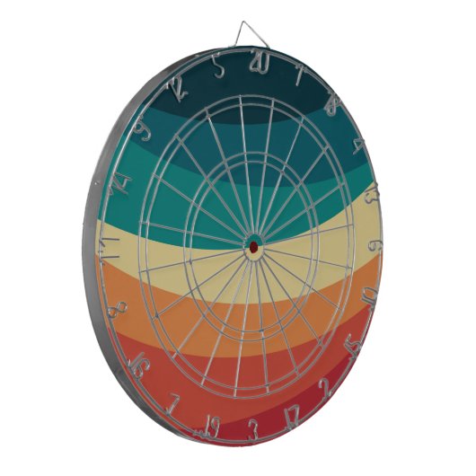 Kleurrijk ontwerp met retro-stijl dartbord (Voorkant Links)