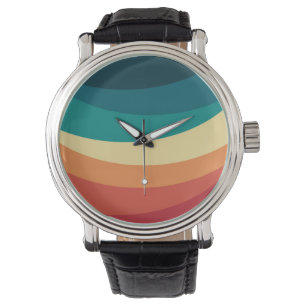 Kleurrijk ontwerp met retro-stijl horloge