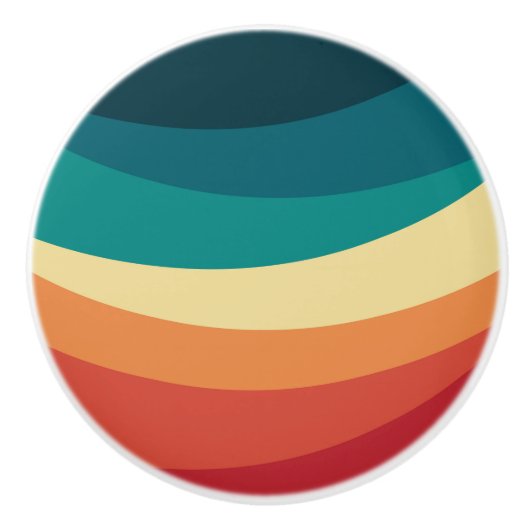 Kleurrijk ontwerp met retro-stijl keramische knop (Voorkant)