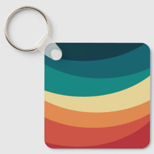 Kleurrijk ontwerp met retro-stijl sleutelhanger