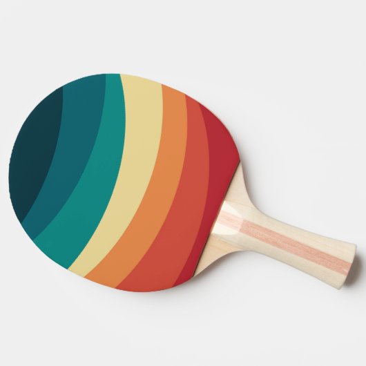 Kleurrijk ontwerp met retro-stijl tafeltennisbatje (Zijkant)