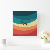 Kleurrijk ontwerp met retro-stijl vierkante klok (Huis)